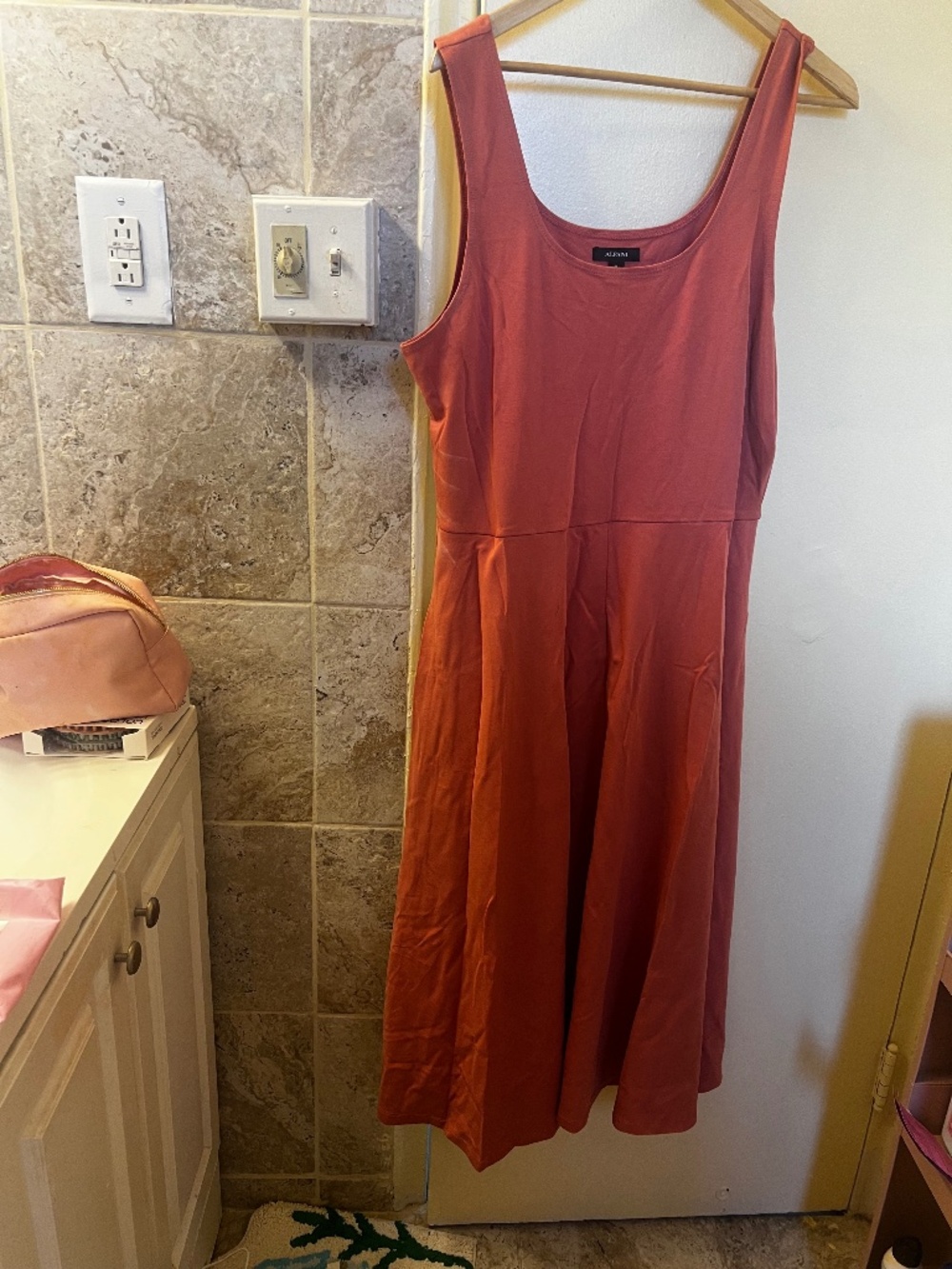 Pink Stretchy Midi Dress
